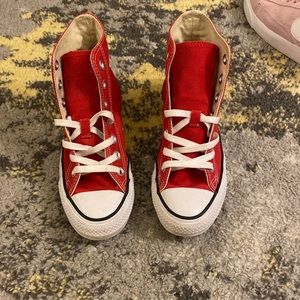 Red high top converse SOLD VIA CURTSY